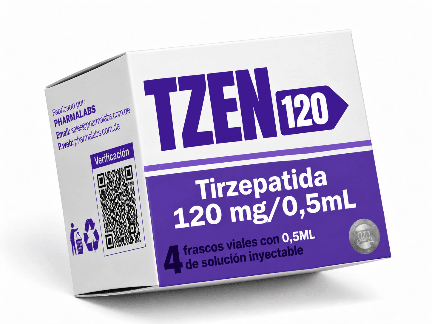 TZEN 120 box — Tirzepatide 120 mg/0.5 mL, 4 vials of 0.5 mL